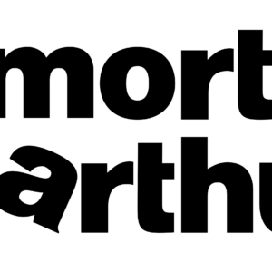 “le morte d’arthur,” but “arthur” has a tilted “a” in the style of the “Arthur (1981)” movie poster “logo,” with the little top-hatted Arthur silhouette leaning against it.